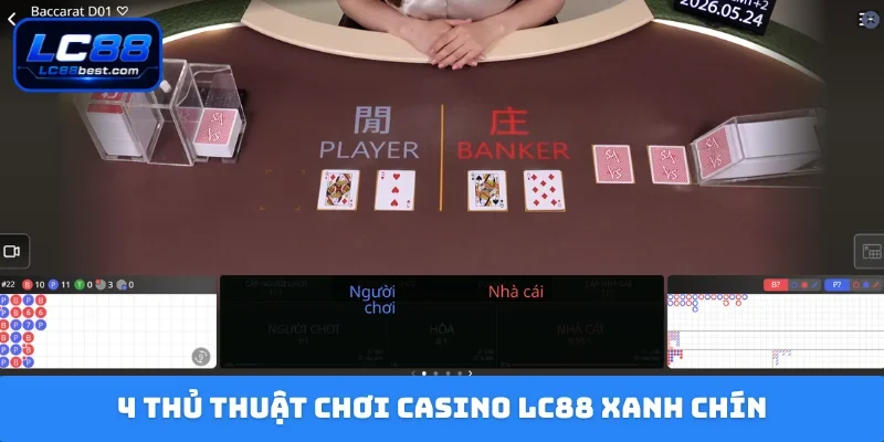 4 thủ thuật chơi casino LC88 xanh chín