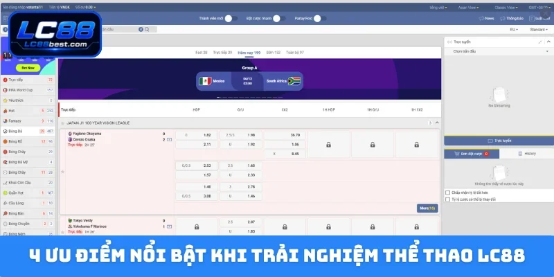 4 ưu điểm nổi bật khi trải nghiệm thể thao LC88