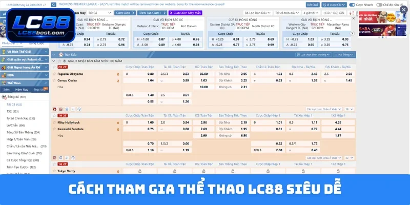 Cách tham gia thể thao LC88 siêu dễ