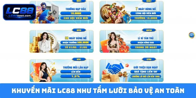 Khuyến mãi LC88 như tấm lưới bảo vệ an toàn